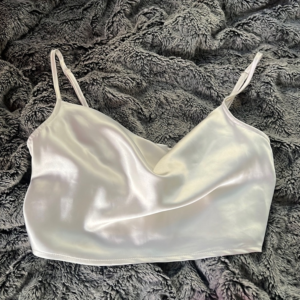 white satin top